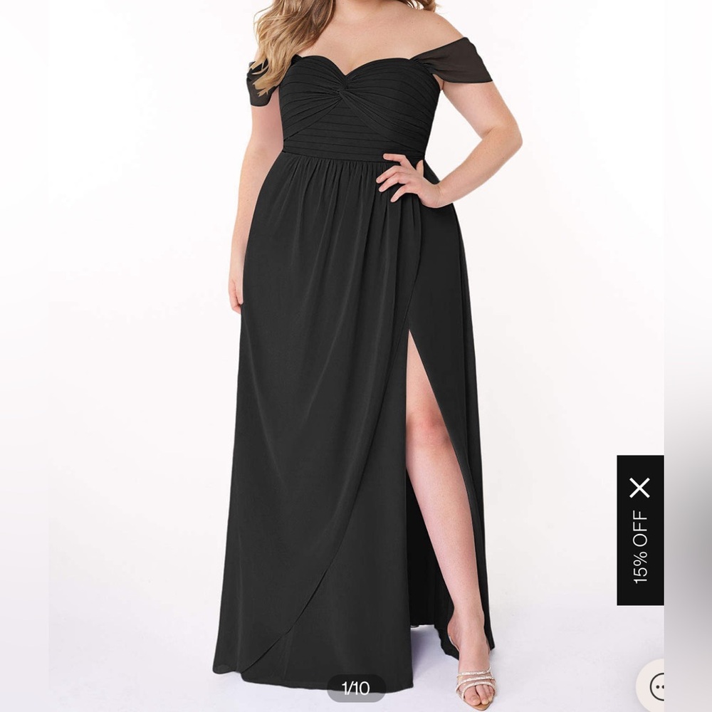 Black floor length bridesmaid dress